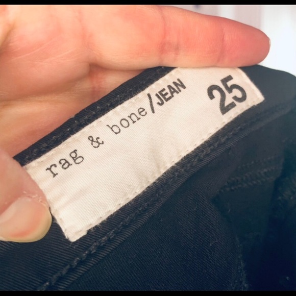 Rag & Bone women jet black jean skinny mid rise zip front size 25 - Picture 9 of 13